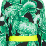 Jungle - Black Palm Kimono (Neon Yellow)