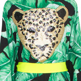 Jungle - Black Palm Kimono Panther (Neon Yellow)