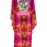 Tribal - Pink Kimono Skull (Neon Pink)