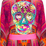 Tribal - Pink Kimono Skull (Neon Pink)