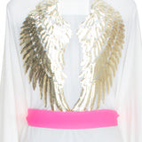 Monochrome - White Kimono Wings (Neon Pink)