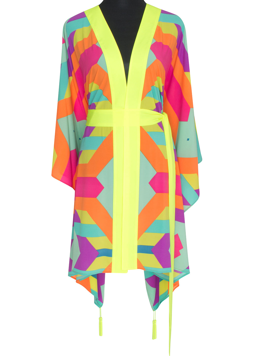 Tribal - Colorful Mayan Kimono (Neon Yellow)