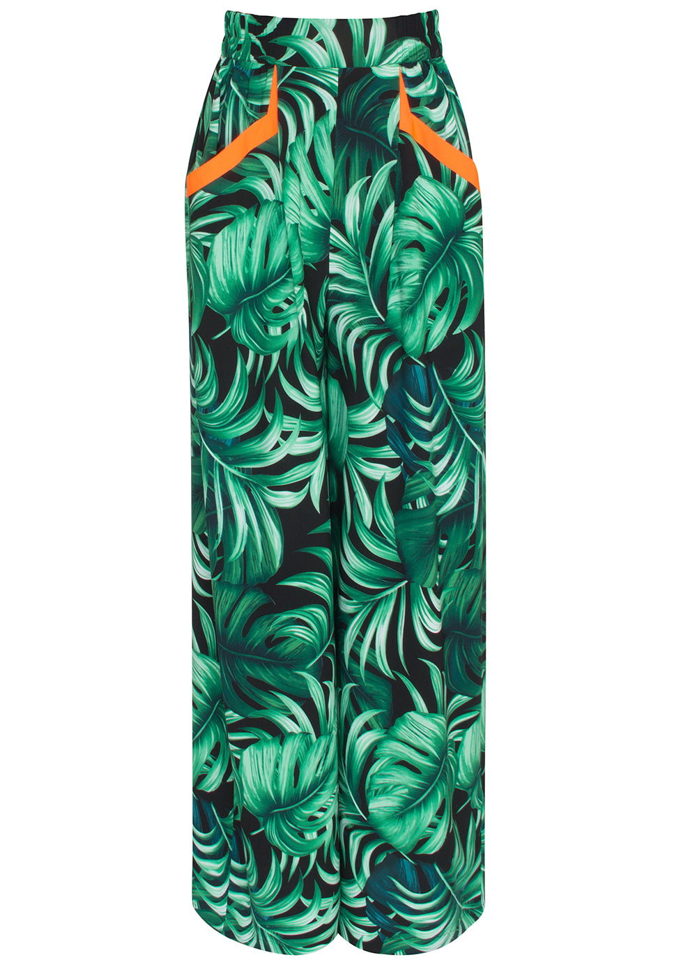 Jungle - Monstera Black / Green Pants (Neon Orange)