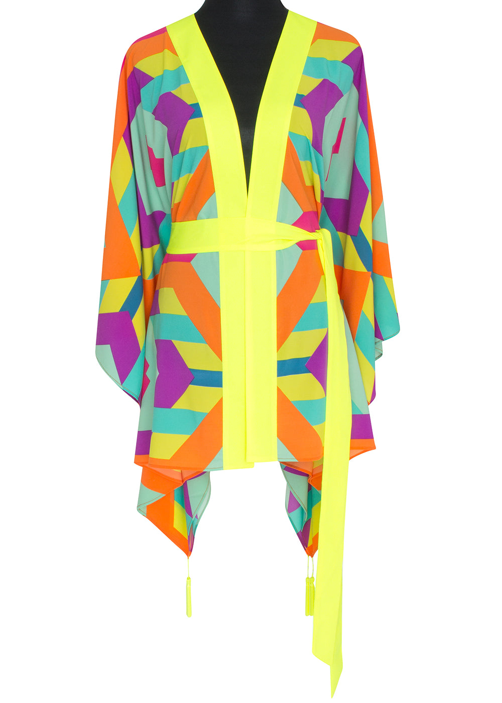 Tribal - Colorful Mayan Kimono (Neon Yellow)