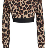 Safari - Brown Leopard Crop Top (Black)