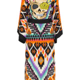 Tribal – Orange Apache Kimono Skull (Black)