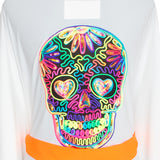 Monochrome - White Kimono Skull (Neon Orange)