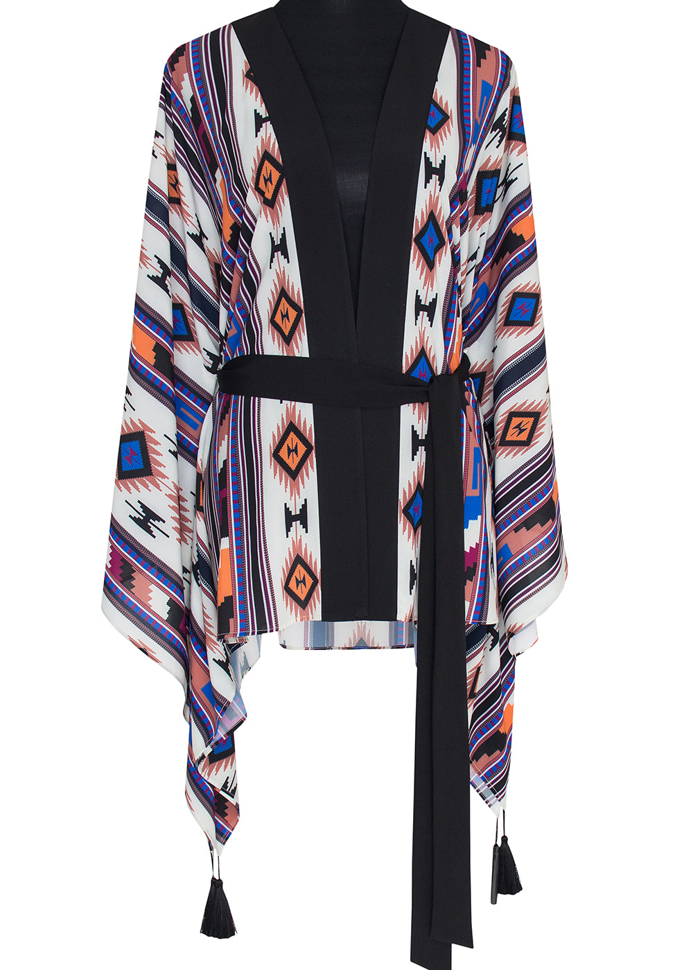 Boho - Blue Navajo Kimono (Black)