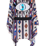 Boho - Blue Navajo Kimono Evil Eye (Black)