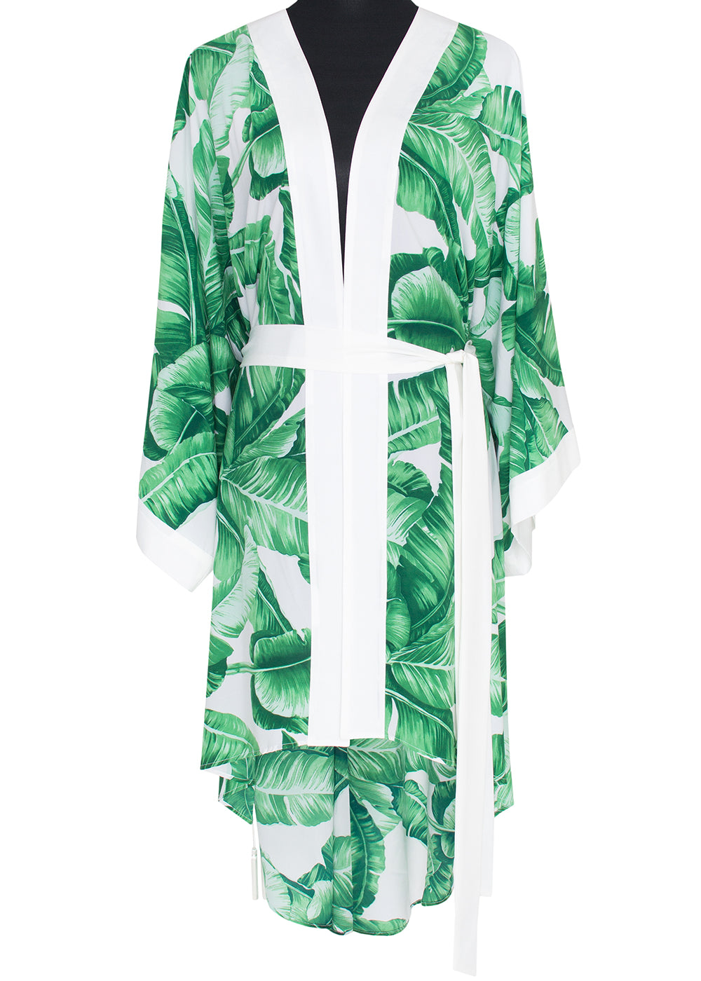 Jungle - Green Palm Kimono (Off-White)