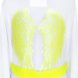 Monochrome - White Kimono Wings (Neon Yellow)