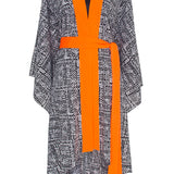 Tribal - Black Mayan Kimono (Neon Orange)