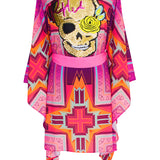 Tribal - Pink Kimono Skull (Neon Pink)