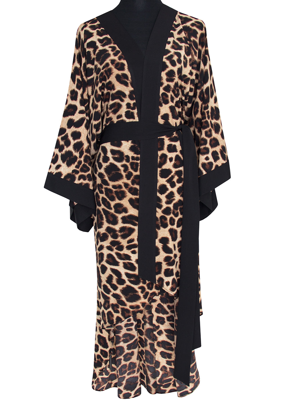 Safari - Brown Leopard Kimono (Black)