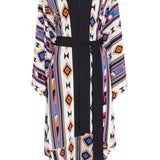 Boho - Blue Navajo Kimono (Black)