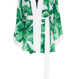 Jungle - Green Palm Kimono (Off-White)