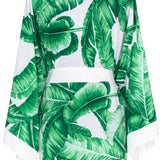 Jungle - Green Palm Kimono (Off-White)