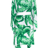 Jungle - Green Palm Kimono (Off-White)