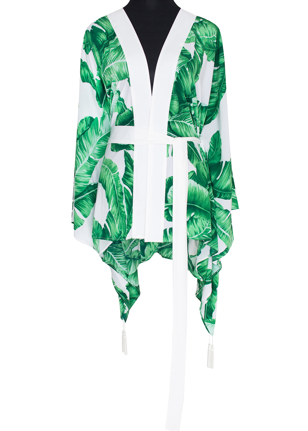 Jungle - Green Palm Kimono (Off-White)