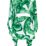 Jungle - Green Palm Kimono (Off-White)