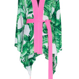 Jungle - Green Palm Kimono (Neon Pink)