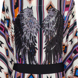 Boho - Blue Navajo Kimono Wings (Black)