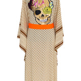 Desert - Sand Kimono Skull (Neon Orange)