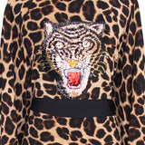 Safari - Brown Leopard Kimono Tiger (Black)