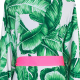 Jungle - Green Palm Kimono (Neon Pink)