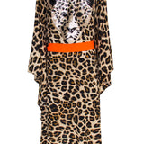 Safari - Orange Leopard Kimono Panther (Neon Orange) - Long