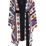 Boho - Blue Navajo Kimono (Black)