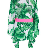 Jungle - Green Palm Kimono Wings (Neon Pink)