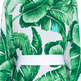 Jungle - Green Palm Kimono (Off-White)