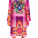 Tribal - Pink Kimono Skull (Neon Pink)