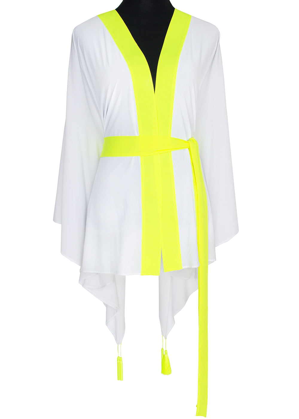 Monochrome - White Kimono (Neon Yellow)