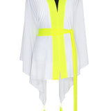 Monochrome - White Kimono Wings (Neon Yellow)