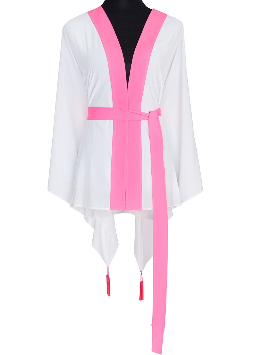 Monochrome - White Kimono Wings (Neon Pink)