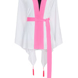 Monochrome - White Kimono Wings (Neon Pink)