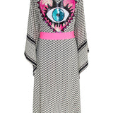 Desert - Tribe Kimono Evil Eye (Neon Pink)