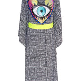 Tribal - Black Mayan Kimono Evil Eye (Neon Yellow)