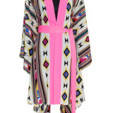 Boho - Pink Navajo Kimono (Neon Pink)