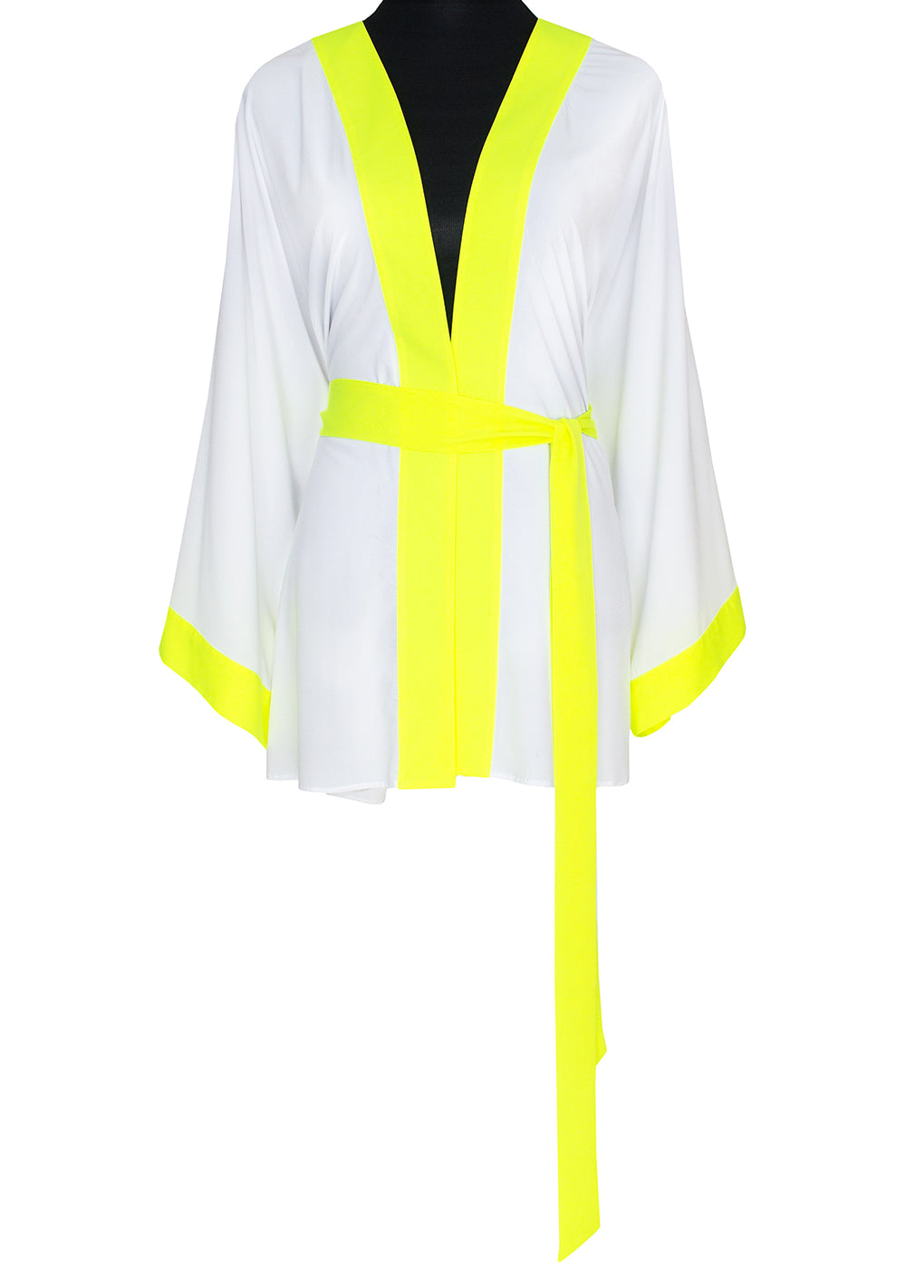 Monochrome - White Kimono (Neon Yellow)