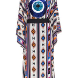 Boho - Blue Navajo Kimono Evil Eye (Black)