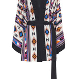 Boho - Blue Navajo Kimono (Black)