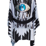 Tribal - Black Aztec Kimono Evil Eye (Black) - Short