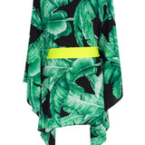 Jungle - Black Palm Kimono (Neon Yellow)