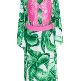 Jungle - Green Palm Kimono Wings (Neon Pink)