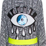 Tribal - Black Mayan Kimono Evil Eye (Neon Yellow)