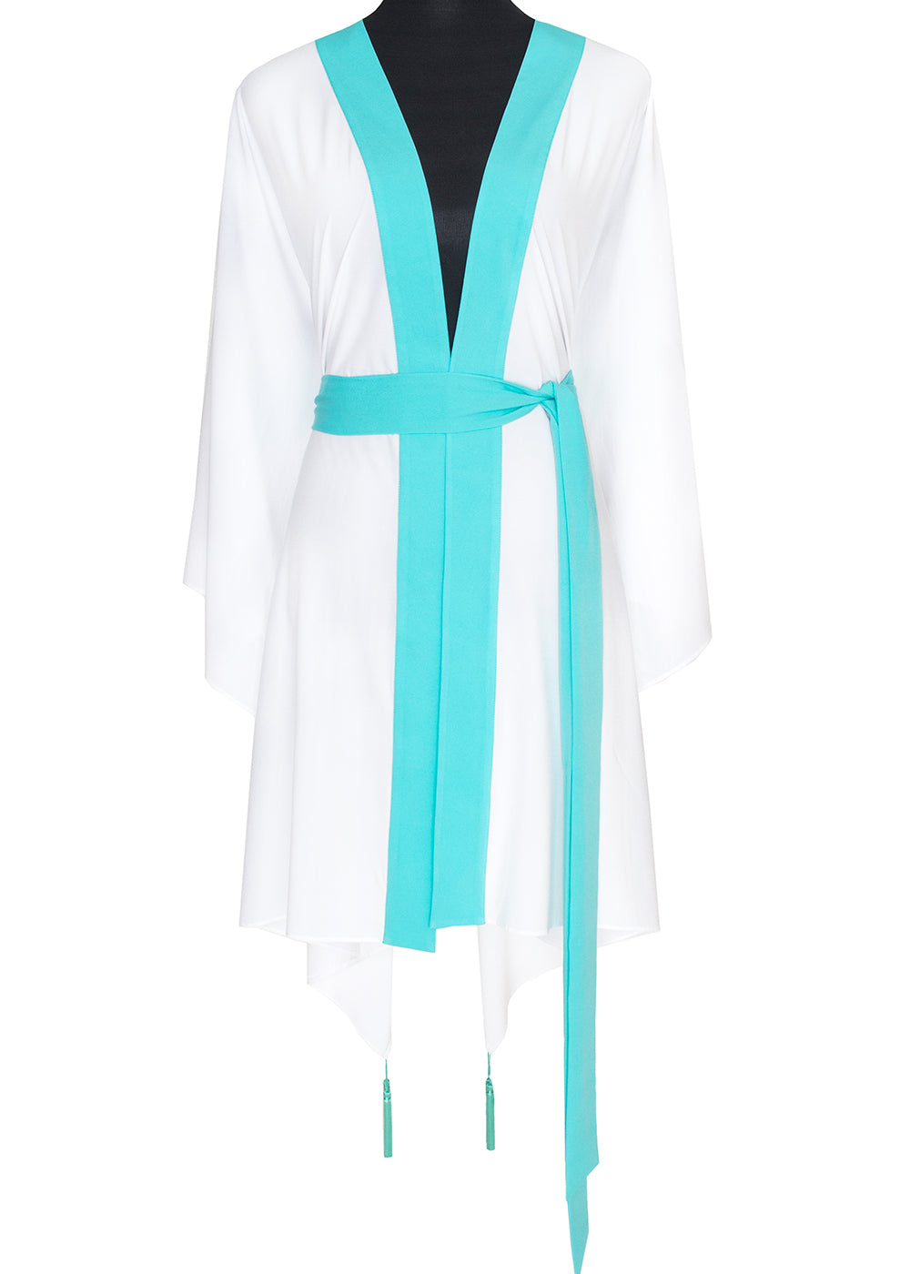 Monochrome - White Kimono (Turquoise)