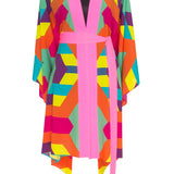 Tribal - Colorful Mayan Kimono (Neon Pink)